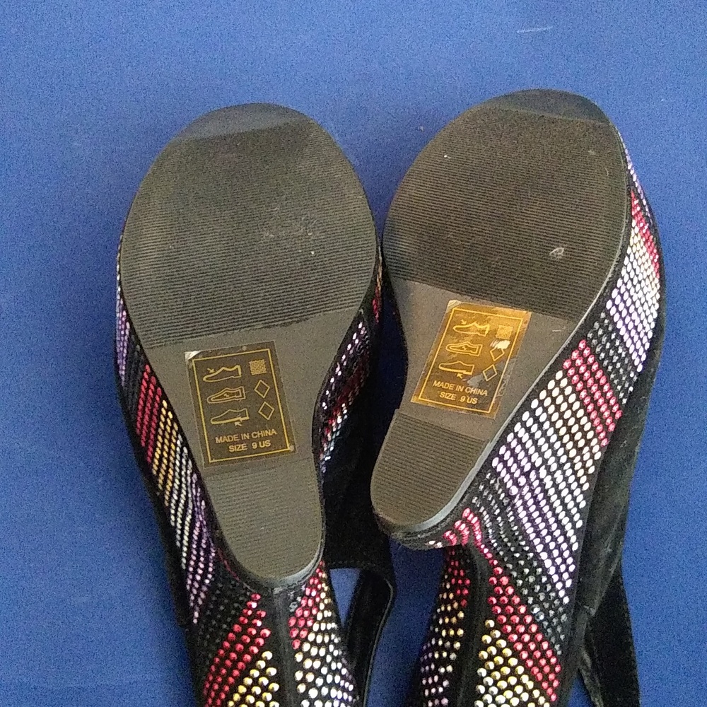 Scene Funky Waves Platform Sequin Slingback Peep … - image 4